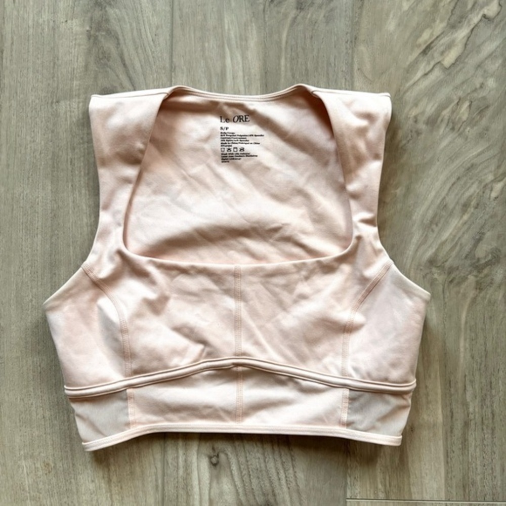 Le Ore - Andria Mesh-trimmed Recycled Stretch Sports Bra - Pink - Picture 9 of 15